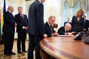 Petr Poroshenko, Boris Paton and Alexandr Lukashenko