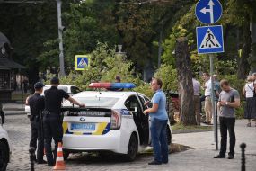 Police at the scene of the incident