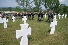 Reburial of the remains of dead soldiers