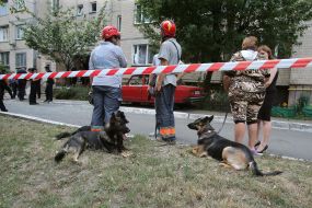 An explosion in a multistory building in Goloseevsky district