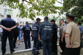 An explosion in a multistory building in Goloseevsky district