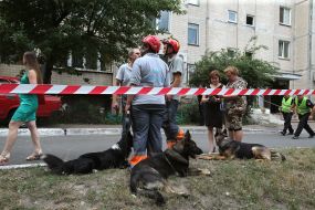 An explosion in a multistory building in Goloseevsky district
