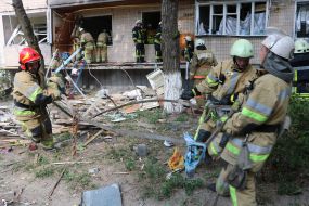 An explosion in a multistory building in Goloseevsky district