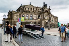 A grand piano near the Opera Zempera