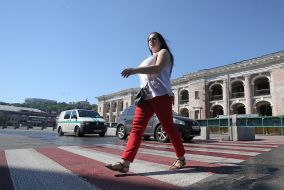 Pedestrian crossing on Sahaydachny Street