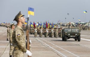 Rehearsal of the parade to the Independence Day