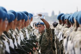 Rehearsal of the parade to the Independence Day