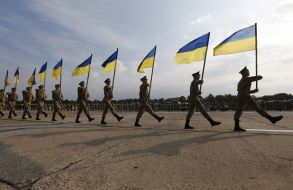 Rehearsal of the parade to the Independence Day