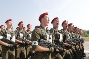Rehearsal of the parade to the Independence Day