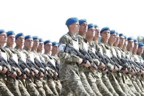 Rehearsal of the parade to the Independence Day