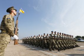 Rehearsal of the parade to the Independence Day