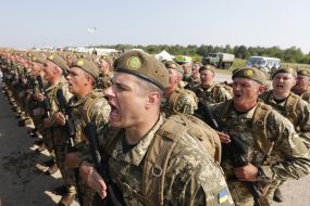 Rehearsal of the parade to the Independence Day
