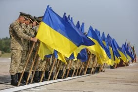 Rehearsal of the parade to the Independence Day