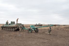 The MT-LB And an anti-tank gun "Rapier"