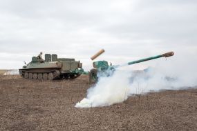 The MT-LB And an anti-tank gun "Rapier"