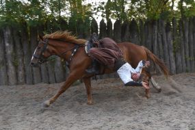 Артисты конного театра "Запорожские казаки"