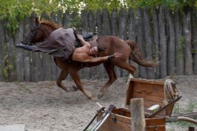 Артисты конного театра "Запорожские казаки"