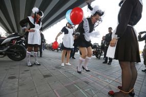 Girls in school uniform