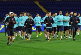Players of the Turkish national football team