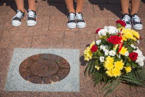 Plate with the name of writer Illya Ilf on the Walk of stars