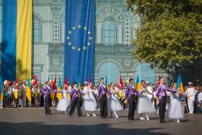 Participants in the celebration of the City Day in Odessa