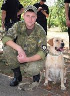 Police officer with a dog