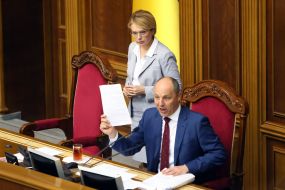 Andriy Parubiy and Lilia Grinevich