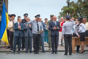 Ceremony of handing over of keys from police cars