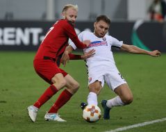 The game moment between FC "Zarya" and FC "Ostersund"