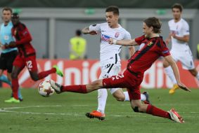 The game moment between FC "Zarya" and FC "Ostersund"