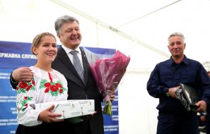 Петр Порошенко  и Анастасия Муха 