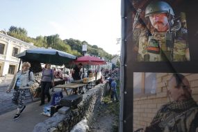 People during the event on the occasion of the laying of a stone