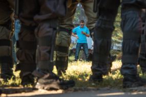Activists and police