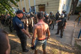 Activists and police