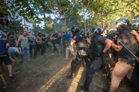 The clashes between law enforcers and activists