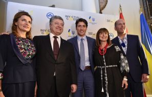 Petro Poroshenko, Marina Poroshenko and Justin Trudeau