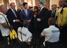 Petro Poroshenko, Marina Poroshenko and Justin Trudeau