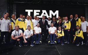 Petr and Marina Poroshenko and the Ukrainian team "Games of the Unconquered"