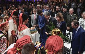 Petro Poroshenko, Marina Poroshenko and Justin Trudeau