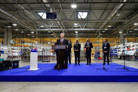 Petro Poroshenko at the opening of the plant Leoni AG