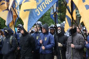 Participants of the rally near the VRU