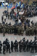 Law enforcement officers near the building of the Verkhovna Rada