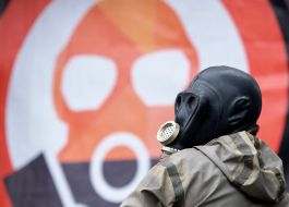 Meeting near the ArcelorMittal Krivoy Rog plant