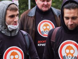 Meeting near the ArcelorMittal Krivoy Rog plant