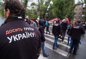 Meeting near the ArcelorMittal Krivoy Rog plant