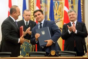 Pavel Klimkin, Petro Poroshenko and Recep Erdogan