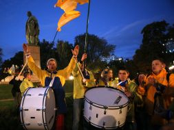 The procession of Ukrainian fans