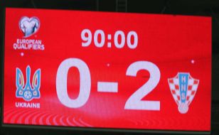 Scoreboard with the result of the match