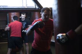 Vitali Klitschko and Mikhail Bulygin conducted a training session