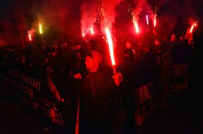 Participants of March of glory of the Ukrainian Insurgent Army